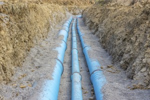 Main water line in the trench
